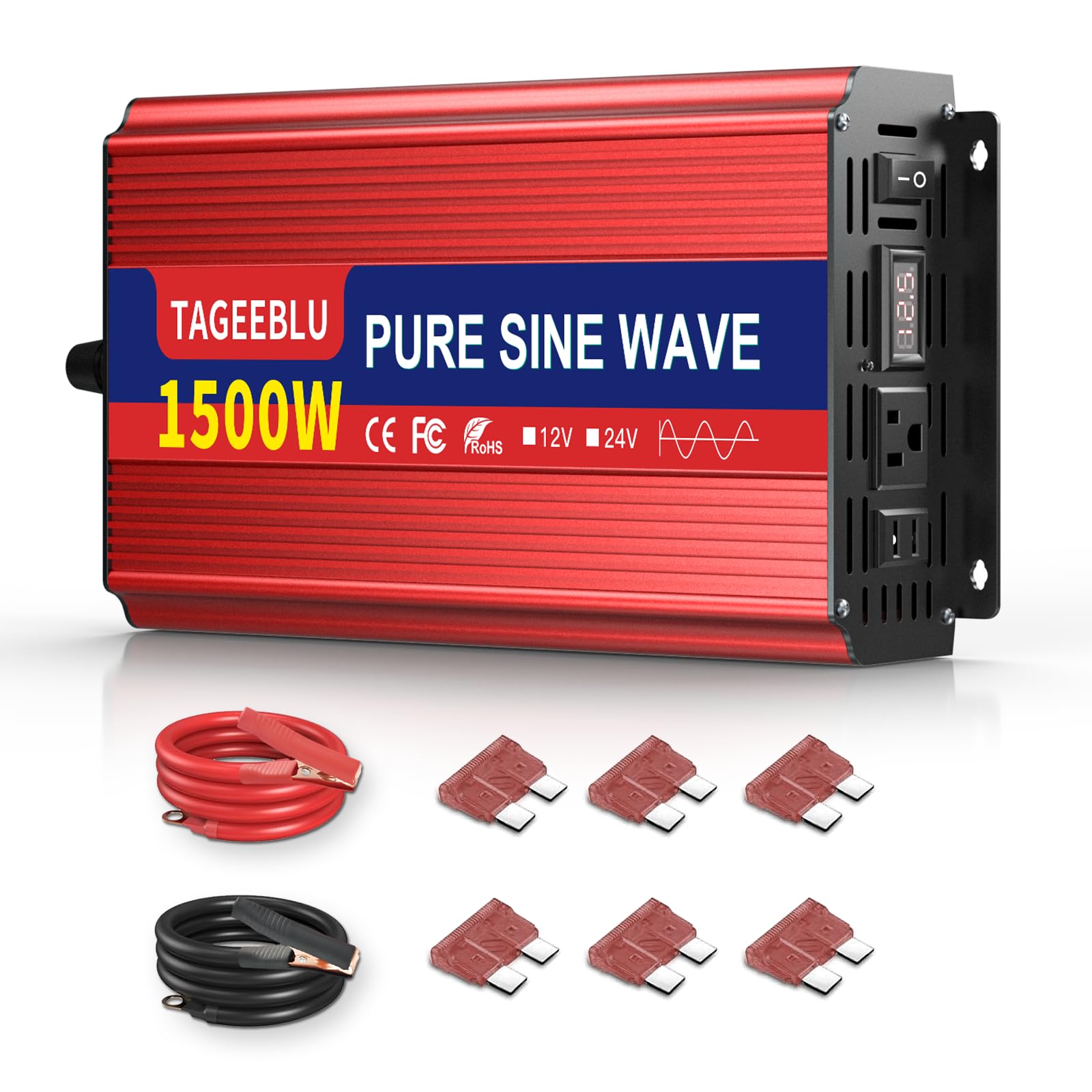Amazon.co.jp: TAGEEBLU 1500W 正弦波 インバーター 12v 100v, DC12V